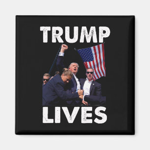 Live Donald Trump Mug Shot - Never Surrender Magnet