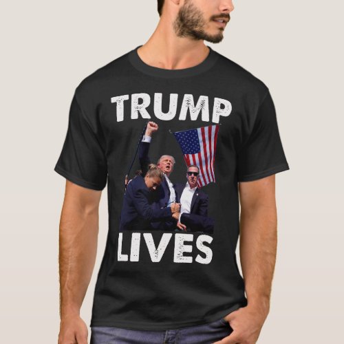 Live Donald Trump Mug Shot _ Never Surrender  T_Shirt