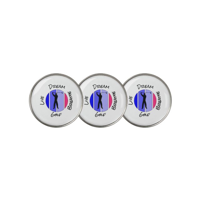 Live, dream, breathe golf ball marker (3 Up)
