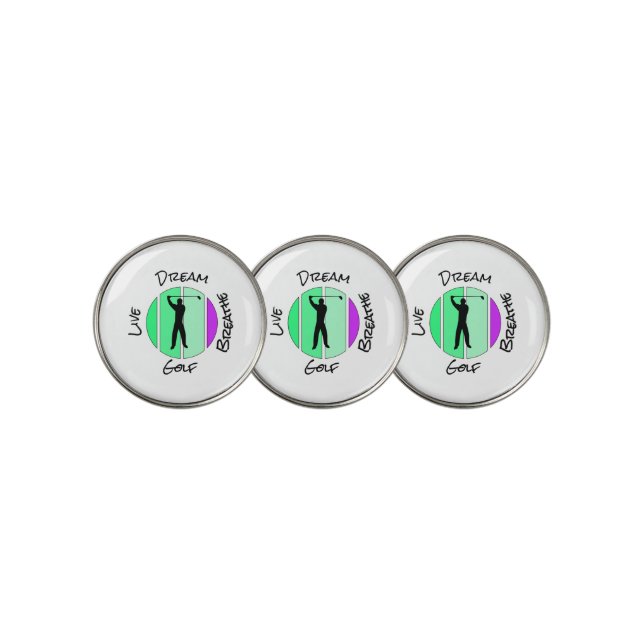 Live, dream, breathe golf ball marker (3 Up)