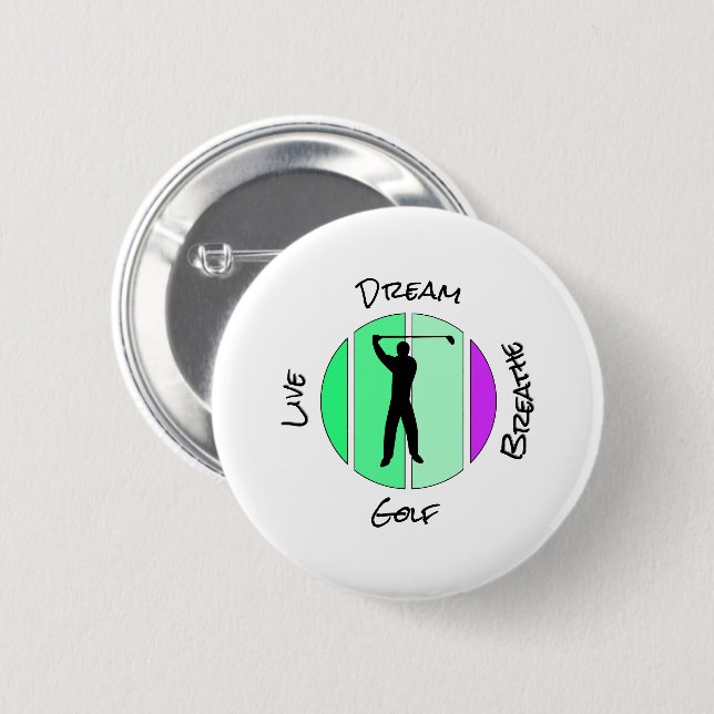 Live, dream, breathe golf button (Front & Back)