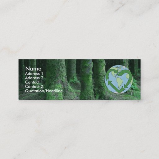 Customizable Live Earth Friendly Business Card Templates