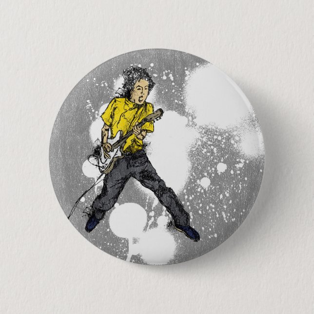 LIVE! Electric Guitar Pinback Button (Front)