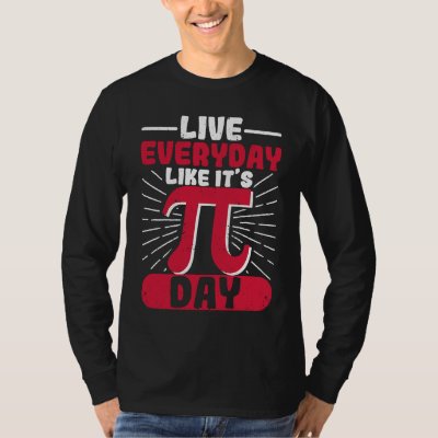 Live Everyday Like It's Pi Day Distressed Math Gee T-Shirt