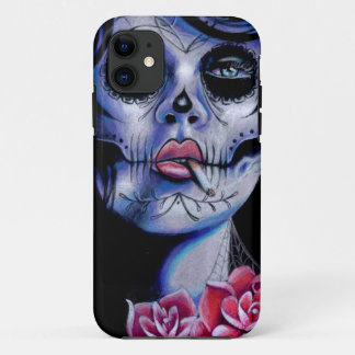 Live Fast Die Young Day of the Dead Portrait iPhone 11 Case