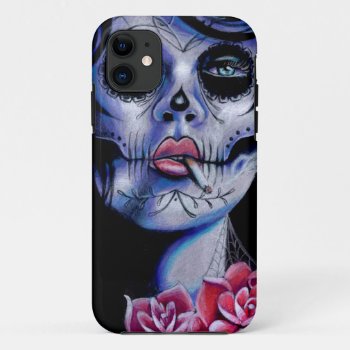 Live Fast Die Young Day Of The Dead Portrait Iphone 11 Case by NeverDieArt at Zazzle