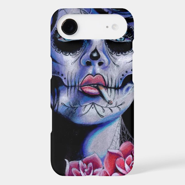 Live Fast Die Young Day of the Dead Portrait Case-Mate iPhone Case (Back)
