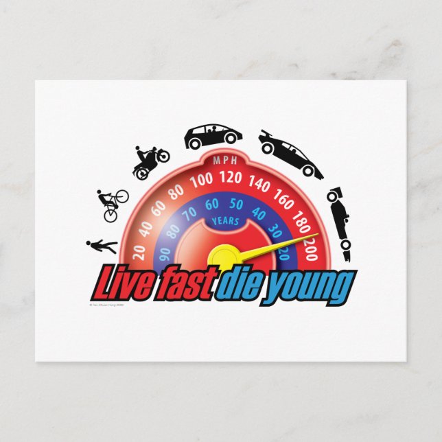 Live Fast Die Young Postcard (Front)