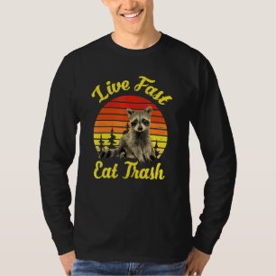 Live Fast Eat Trash Raccoon Camping Vintage Retro T-Shirt