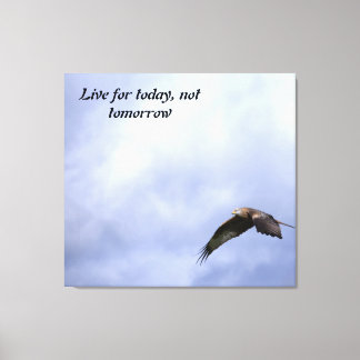 'Live for today, not tomorrow' Red Kite in Motion Canvas Print