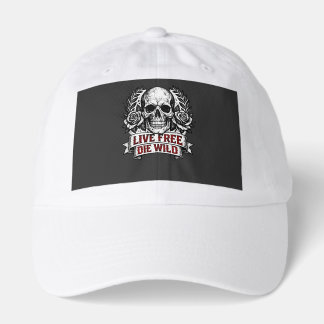 Live Free Die Wild – Skull Rose Gothic Cap