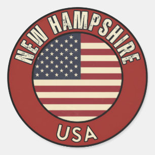 Live Free NH - Granite State Gift Classic Round Sticker