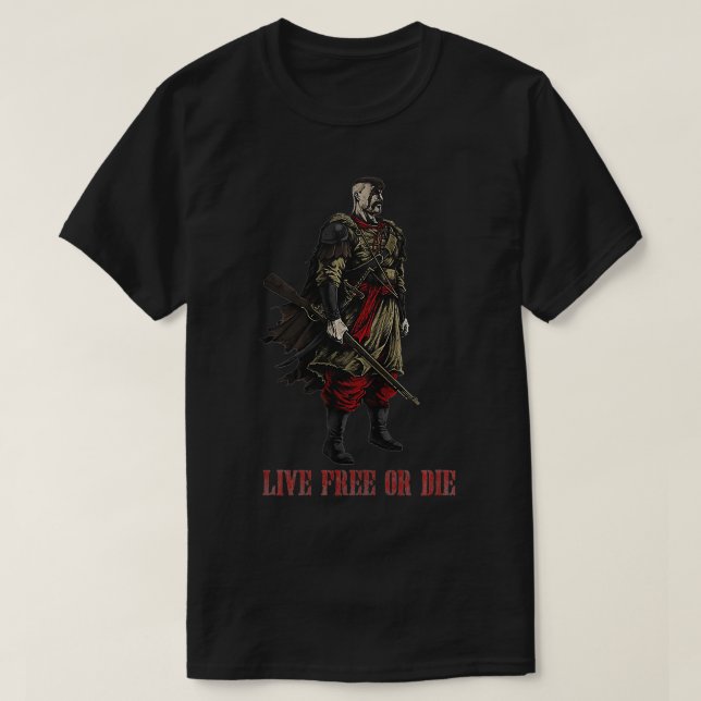 live free or die cossack warrior Premium  T-Shirt (Design Front)