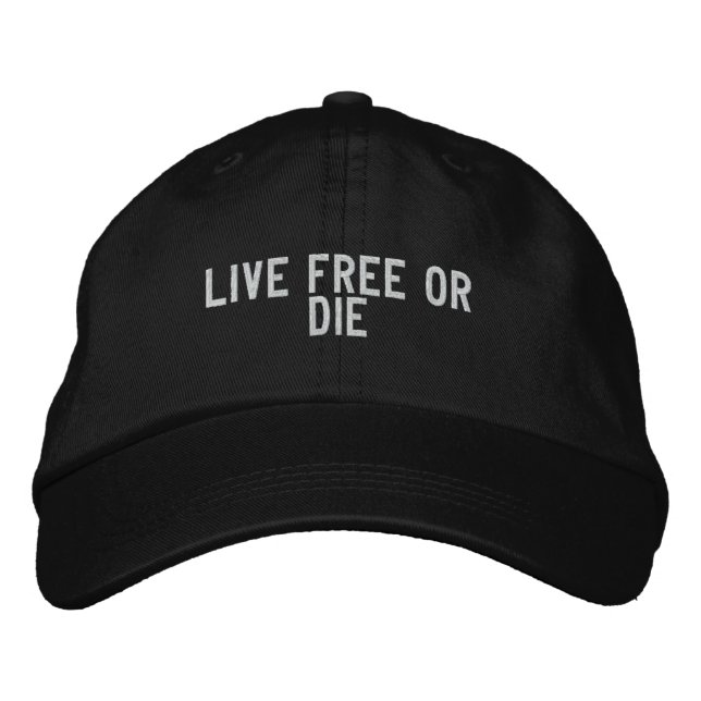 live free or die embroidered baseball hat (Front)