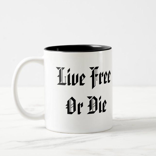 Live Free or Die - Gadsden Flag Dont Tread on Me Two-Tone Coffee Mug (Left)
