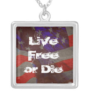 Live Free or Die - Grunge Flag Pendant