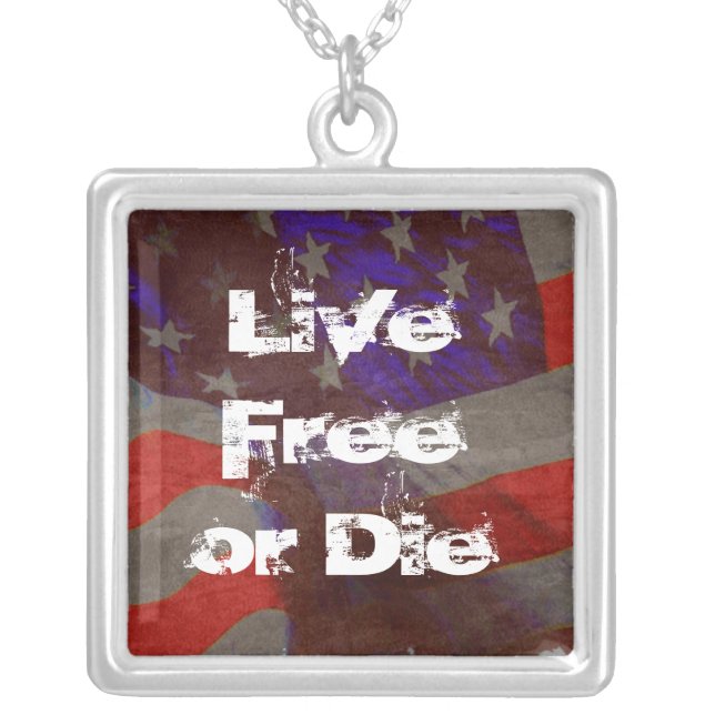 Live Free or Die - Grunge Flag Pendant (Front)