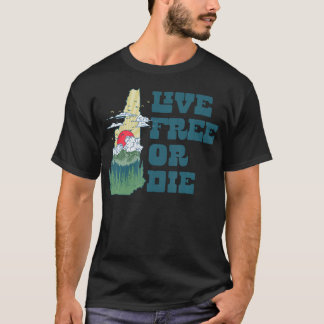 Live Free Or Die New Hampshire Outdoor Hiking Stat T-Shirt