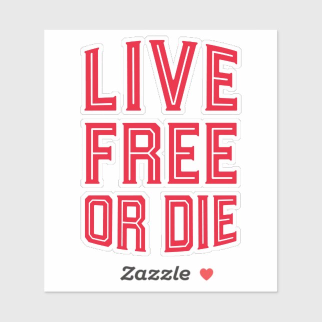 Live Free or Die New Hampshire State Motto Sticker (Sheet)