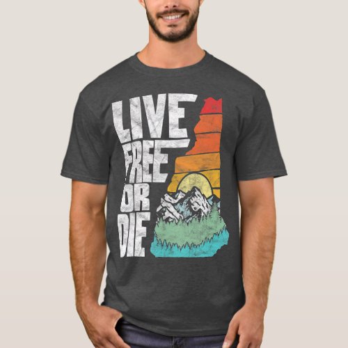 Live Free or Die Retro New Hampshire Nature T_Shirt