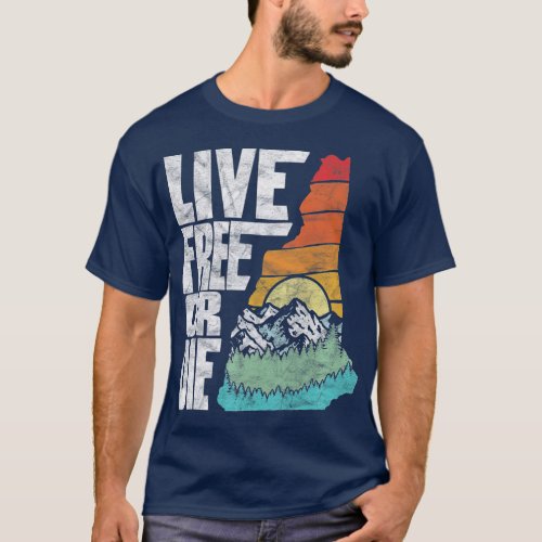 Live Free or Die Retro New Hampshire Nature T_Shirt