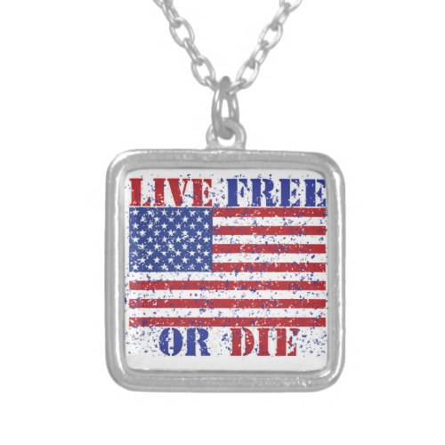 Live Free or Die Silver Plated Necklace