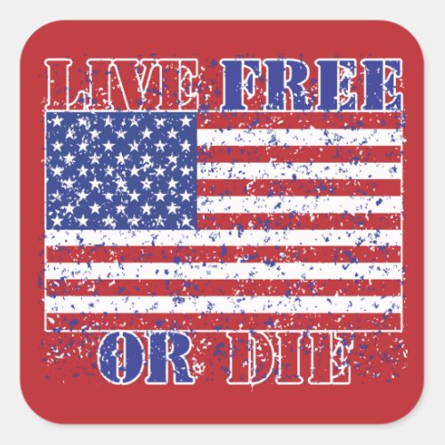 Live Free or Die Square Sticker