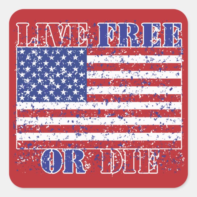 Live Free or Die Square Sticker (Front)