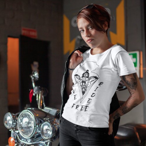 Live Free Ride Hard Motorcycle Biker Womens Light T_Shirt