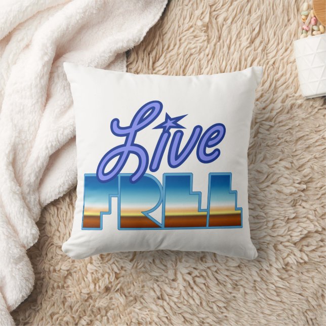 LIVE FREE Throw Pillow (Blanket)