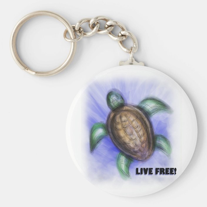 Live Free Turtle Keychain | Zazzle.com