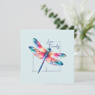 Live Freely - Dragonfly Colorful Inspirational