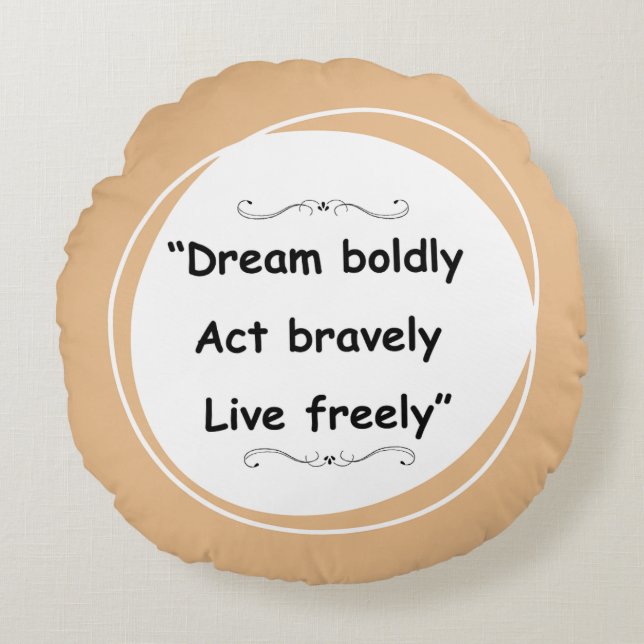 Live Freely – Motivational Round Pillow (Front)