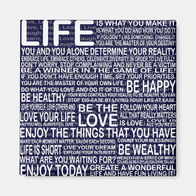 Live fully, Live love laugh learn, motivational Magnet (Front)