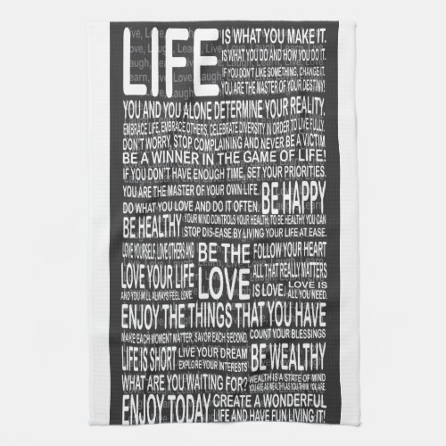 Live fully Live love laugh learn motivational po Kitchen Towel