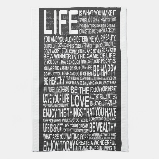 Live fully, Live love laugh learn, motivational po Kitchen Towel (Vertical)
