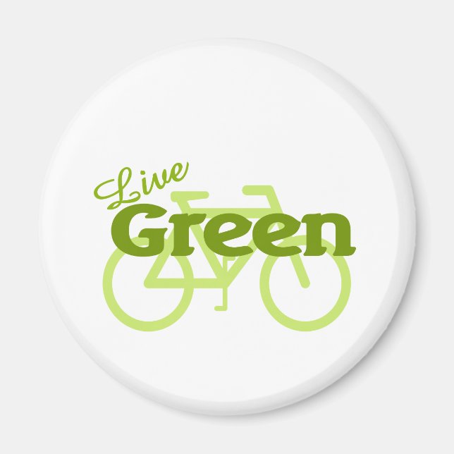 live green bike magnet (Front)