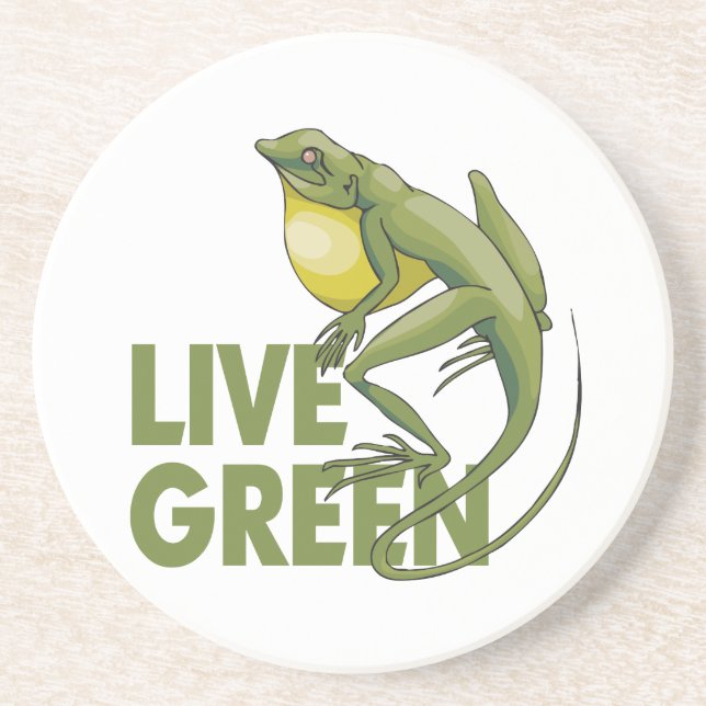 Live Green Drink Coaster (Front)