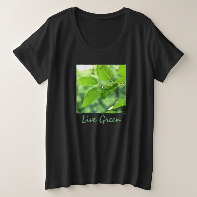 'Live Green' Ladies' Plus-size T-shirt (Design Front)