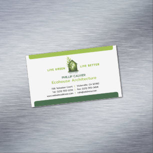 Live Green, Live Better   Eco Home Architect Business Card Magnet