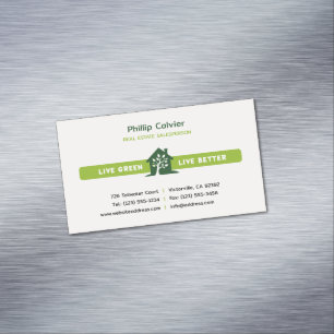 Live Green, Live Better   Premium Real Estate Business Card Magnet