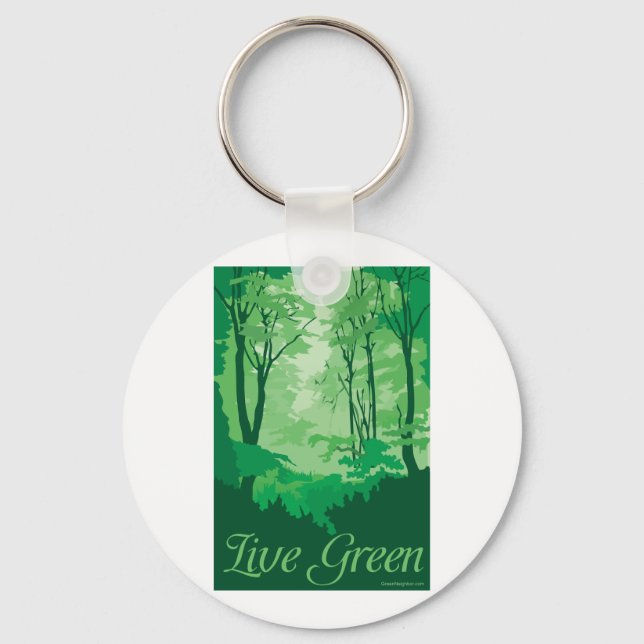 Live Green - Tree Hugger Keychain (Front)