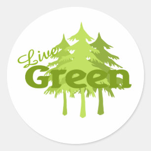 live green trees classic round sticker