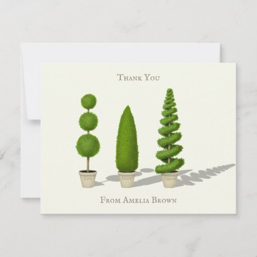 Live Grow Thrive Customizable Cypress Topiary Note Card