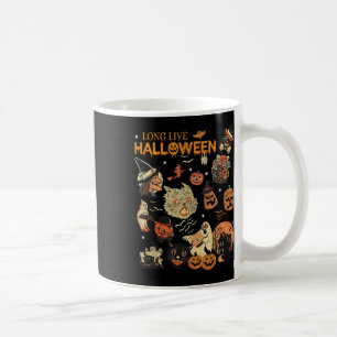 Live Halloween Vintage Pumpkin Witch Ghost Black C Coffee Mug