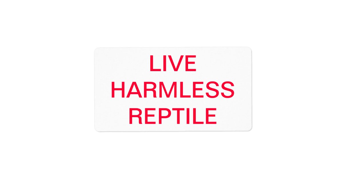 LIVE HERMLESS REPTILE LABEL | Zazzle