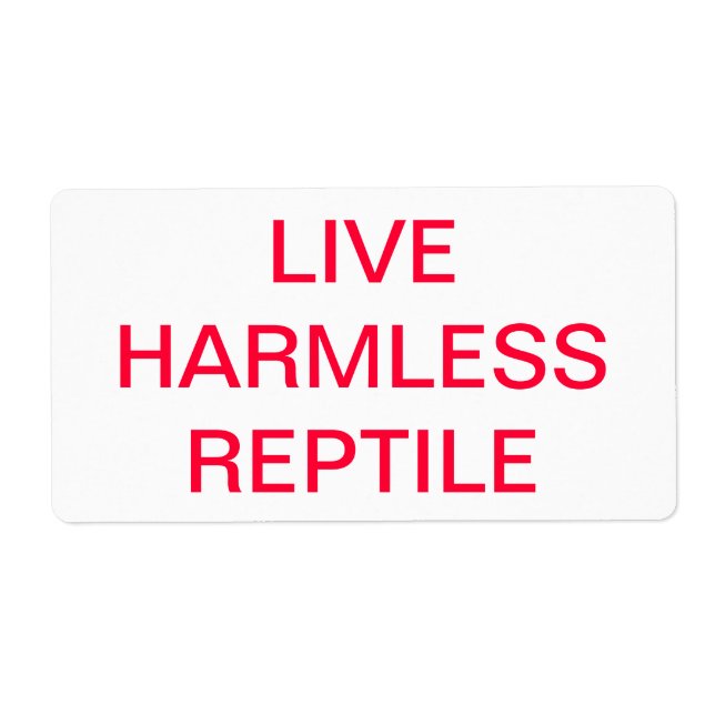 LIVE HERMLESS REPTILE LABEL (Front)