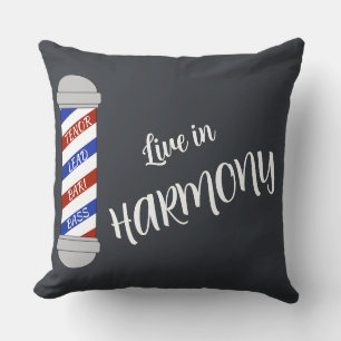Live In Barbershop Harmony Throw Pillow