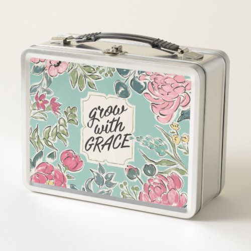 Live in Bloom  Grow With Grace Metal Lunch Box