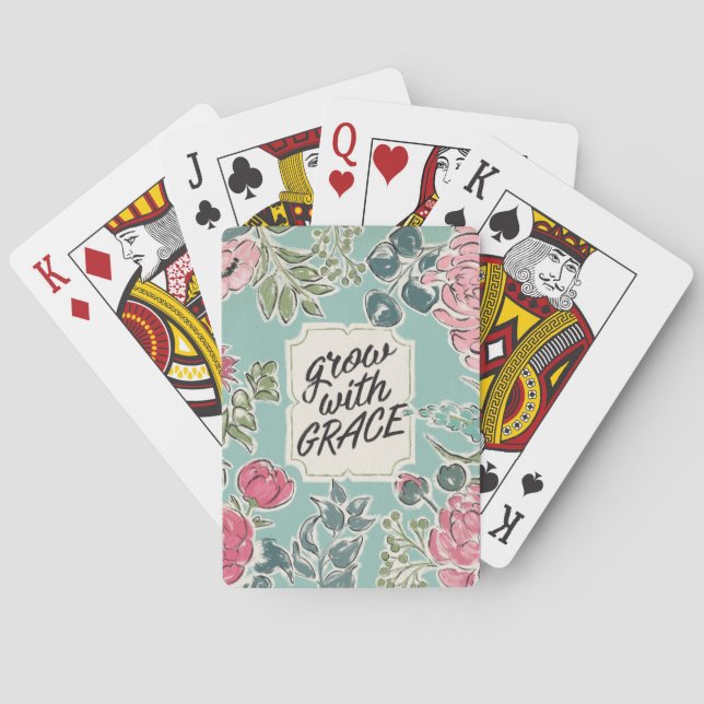Live in Bloom | Grow With Grace Poker Cards (Back)